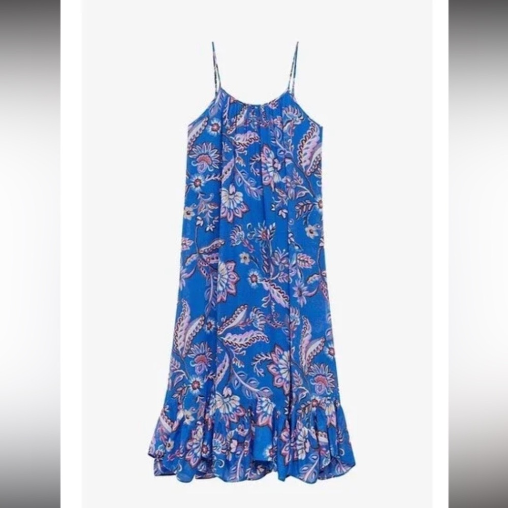 MNG Mango Blue Floral Maxi Dress